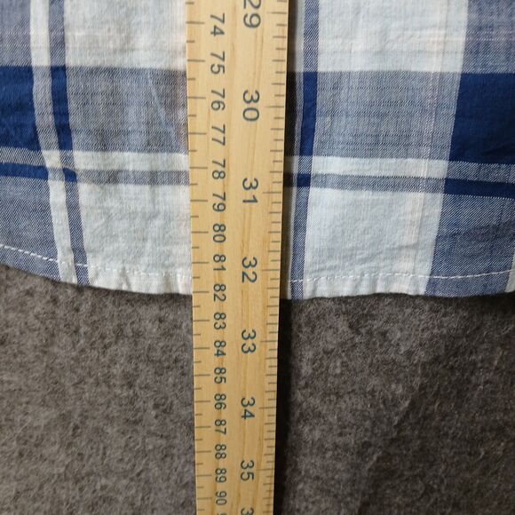 U.S Polo Assn Men's Button Down 100% Cotton Blue Plaid XL Short Sleeve‎ Shirt - Picture 7 of 7